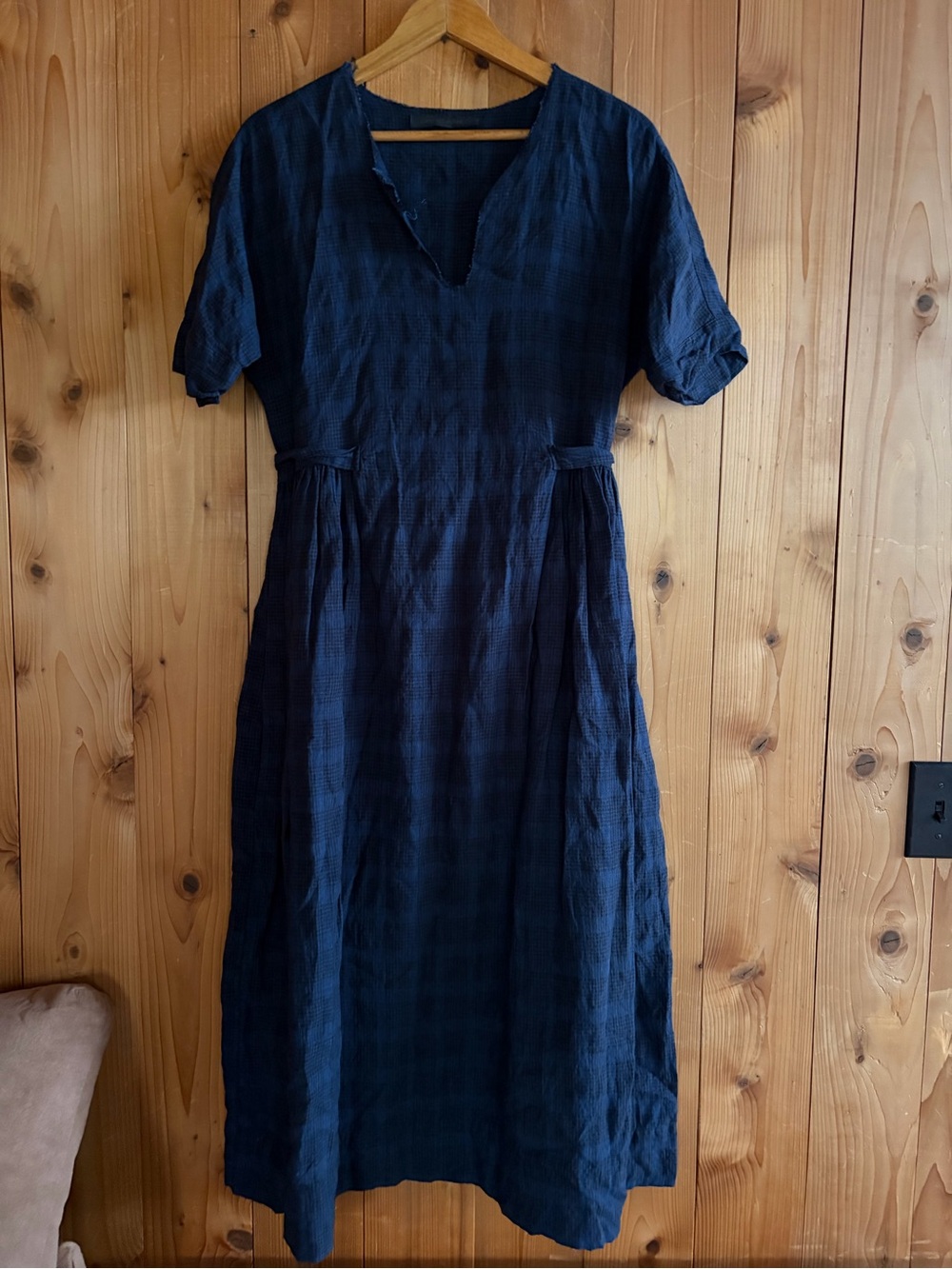 Linen Tie waist Plaid Dress from Creatures of Comfort
